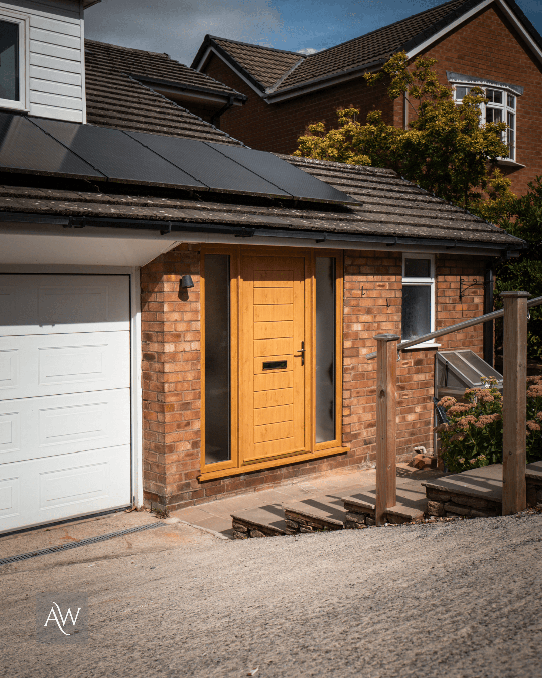 solidor windsor composite door in irish oak installed in bollington