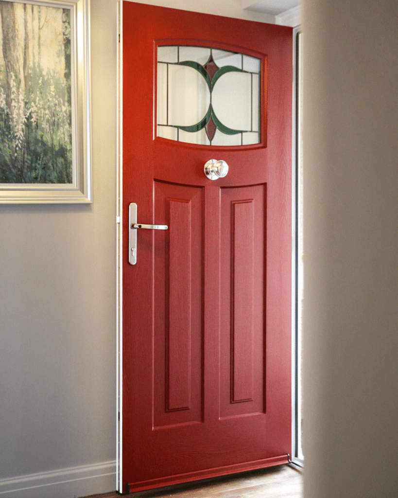 rockdoor newark in ruby red with jubilee glass