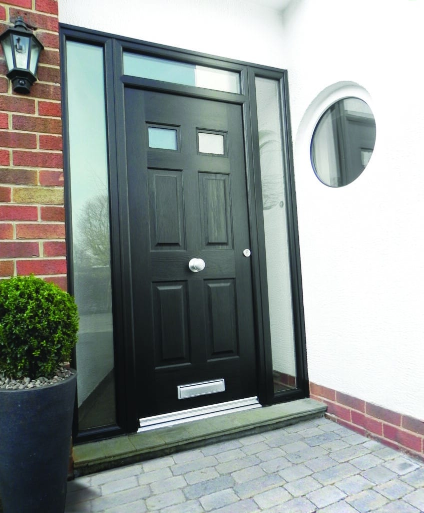 Regency Rockdoor fitted with fan light and side frames