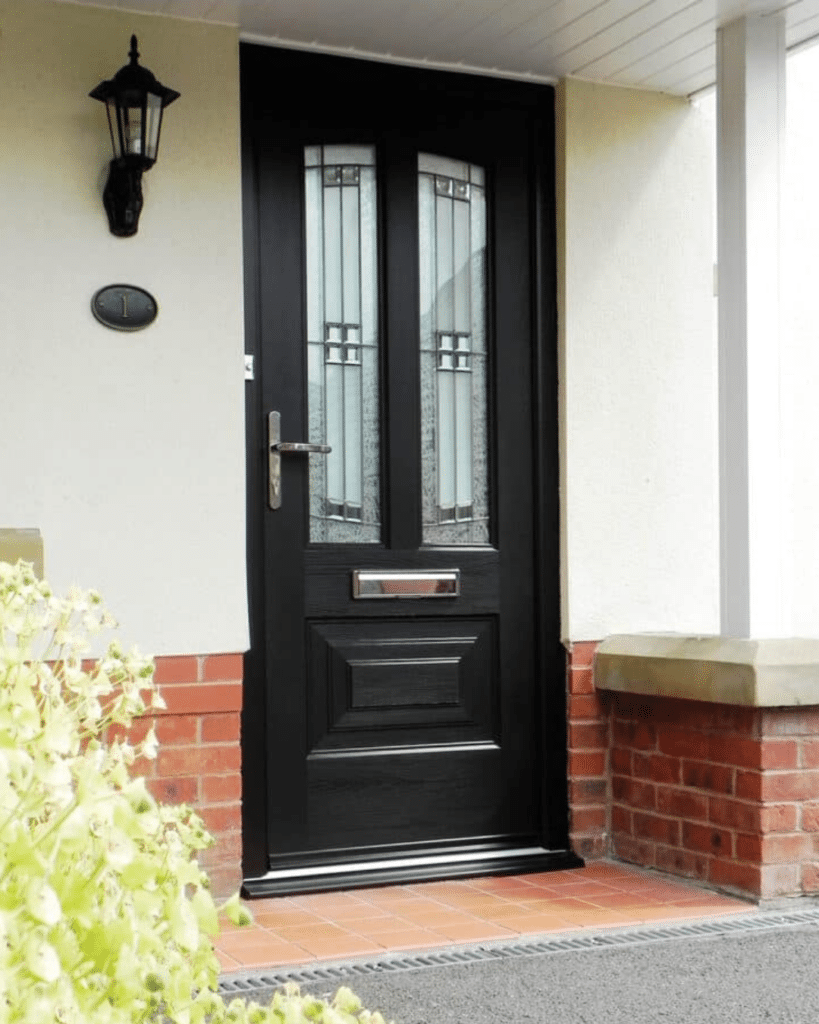 rockdoor illinois composite door in black with empire glass