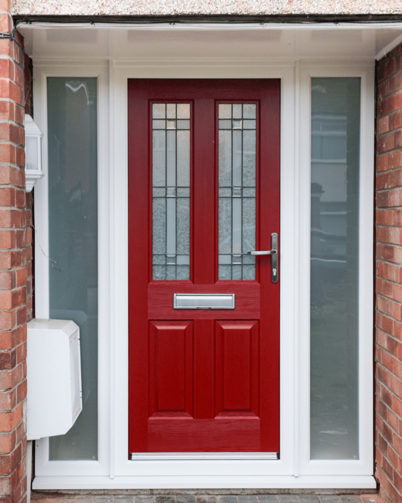 ruby red rockdoor jocobean compsite door with apollo glass