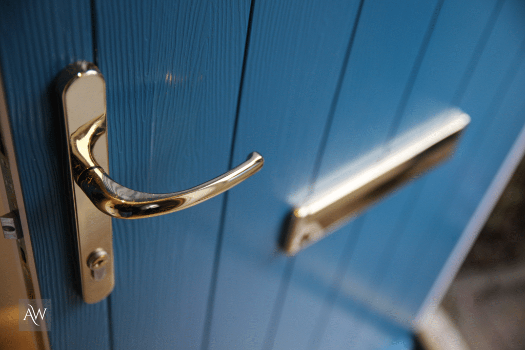 solidor composite door in peakcock blue