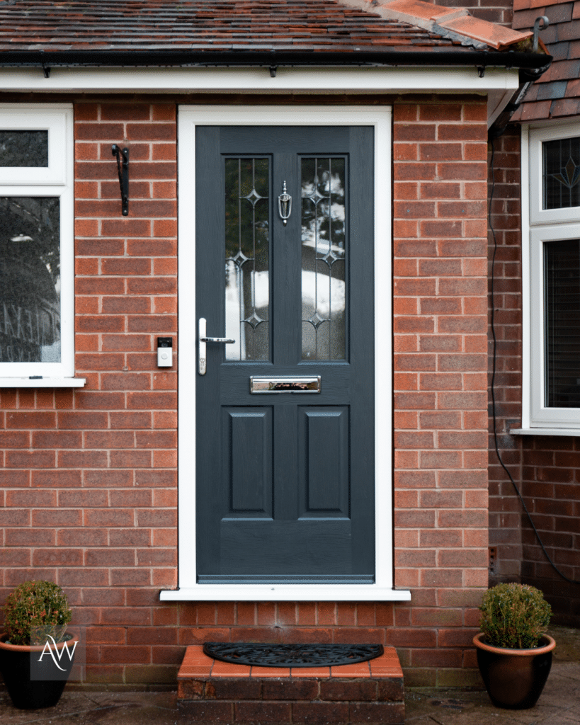 installation on a rockdoor jacobean composite door by alexander windows (external view)