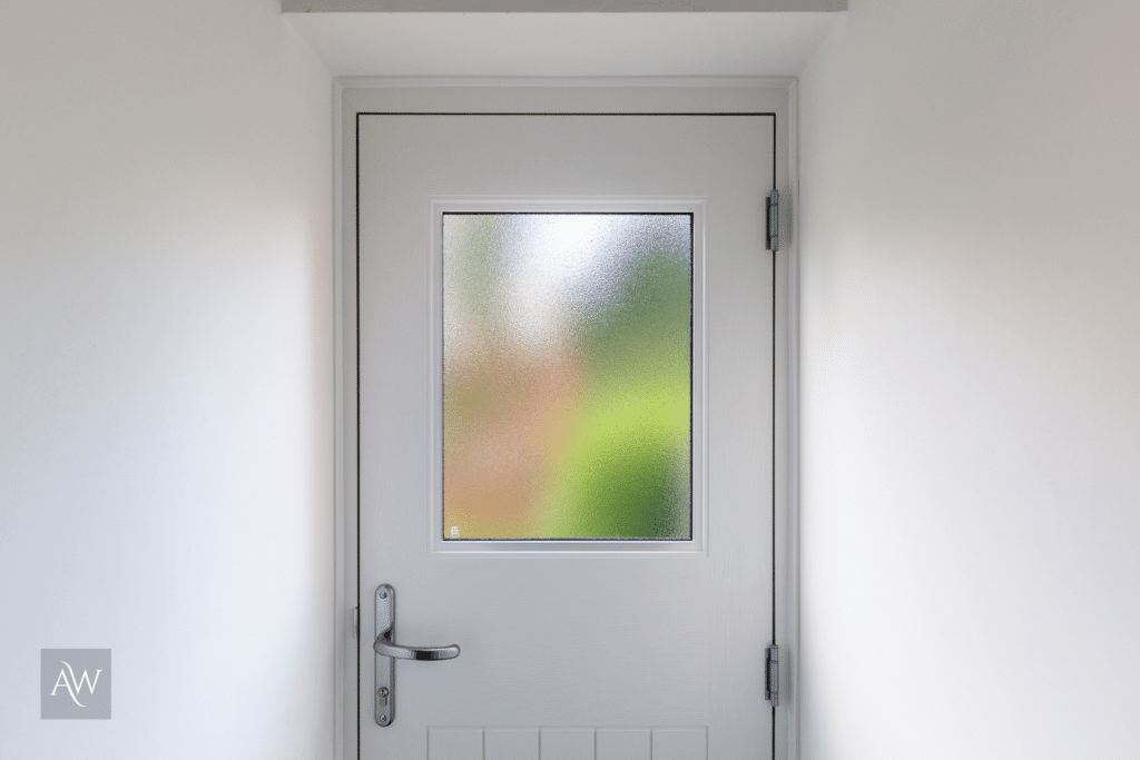 rockdoor cottage view light composite door in white installed by alexander windows