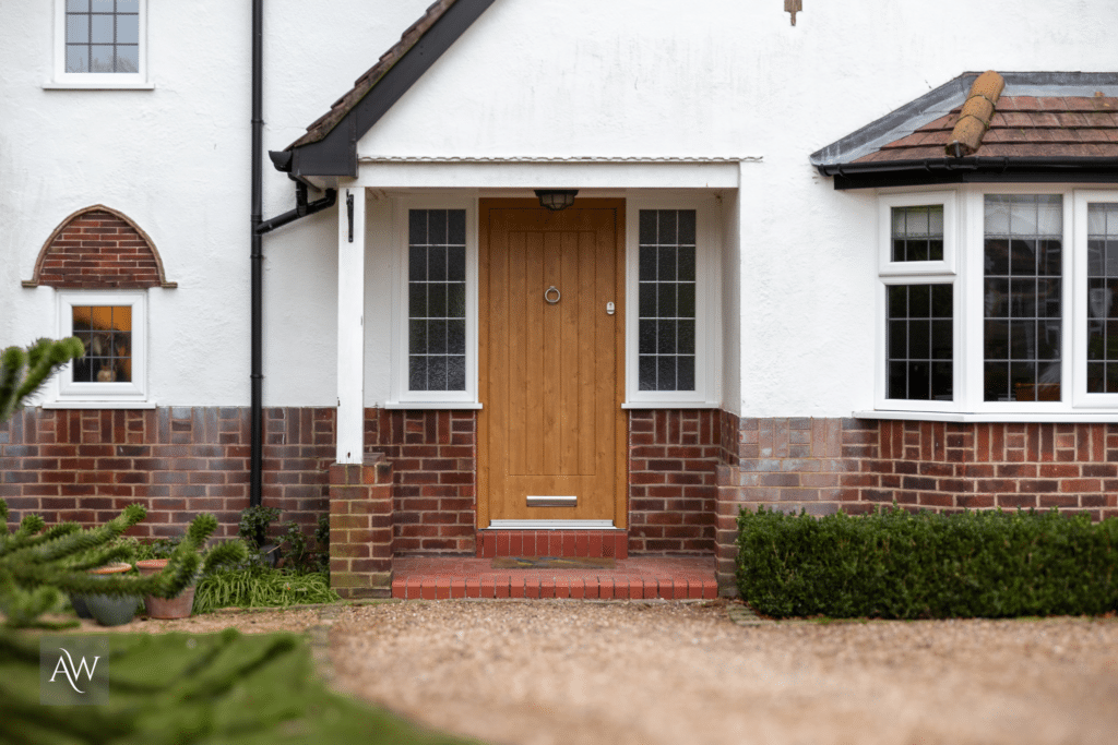 external view of a rockdoor indiana composite door in manchester installed by alexander windows.