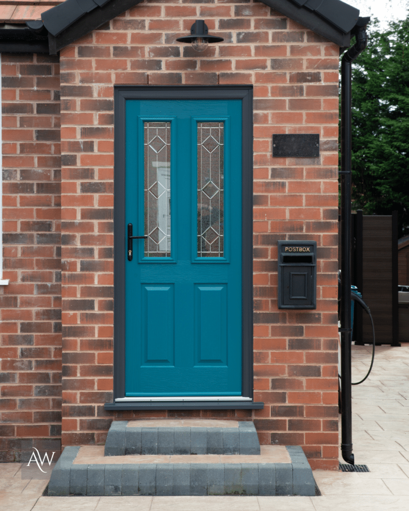 solidor ludlow in peakcock blue installed by alexander windows.